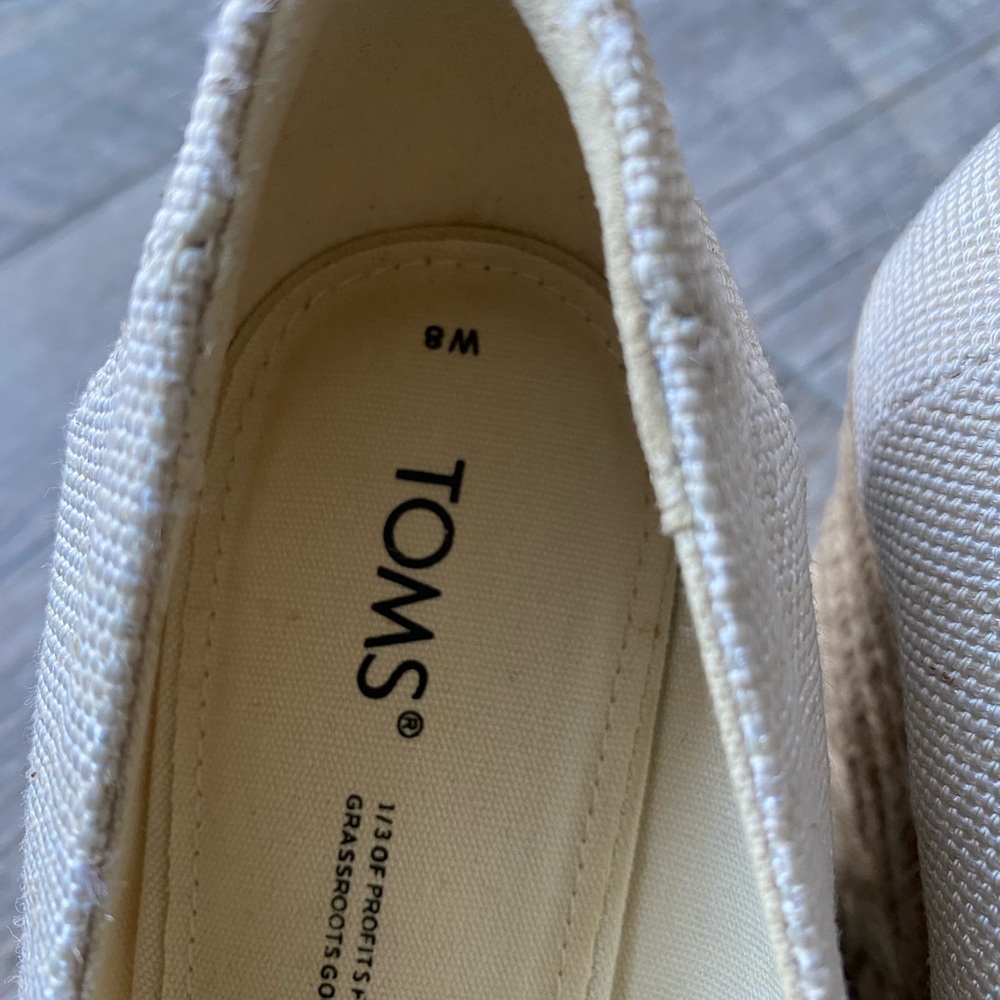 Toms cream linen Wedge Espadrilles - Picture 8 of 8